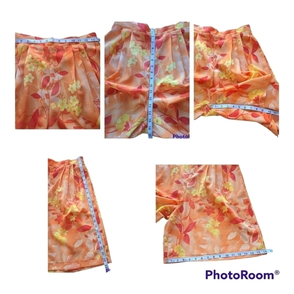 Vintage Actuelle Canada suit floral print set blouse & short 2 pieces Si… - Picture 14 of 15